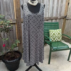 Kim Rogers Black and White Patterned Maxi Dress